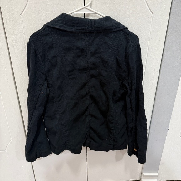 Free People Black Textured Linen Jacket - Picture 2 of 10